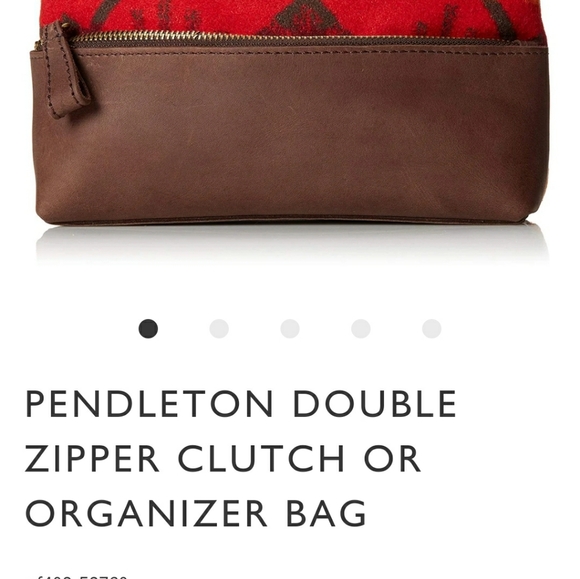 Pendleton Double Zip Clutch Make up Bag - Picture 4 of 6